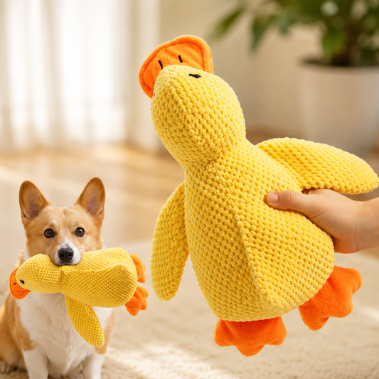 Squeaky Plush Duck for Dogs – Cuddle & Chew Toy