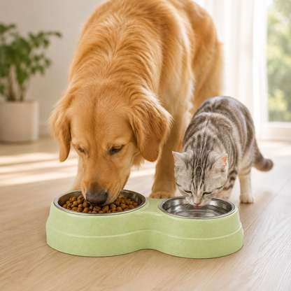 2-in-1 Futternapf für Haustiere – Edelstahl Futter- und Wassernapf für Hunde & Katzen