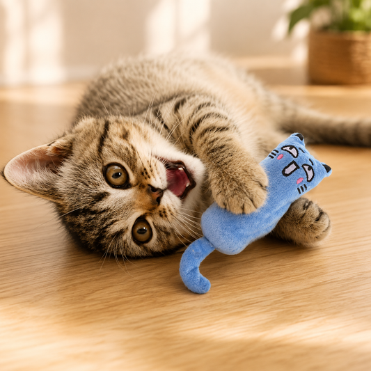 Cute Interactive Cat Toy with Catnip – For Chewing & Playing