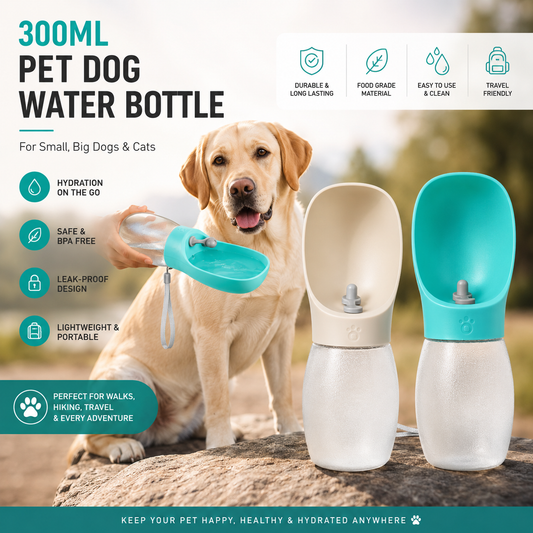 300ML Hunde Wasserflasche mit Trinknapf – Ideal für unterwegs