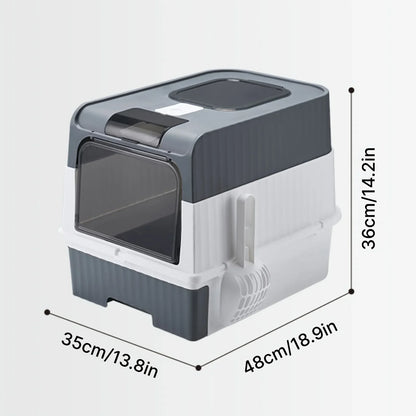 Fully Enclosed Cat Litter Box with Drawer – Easy to Clean & Splash-Proof