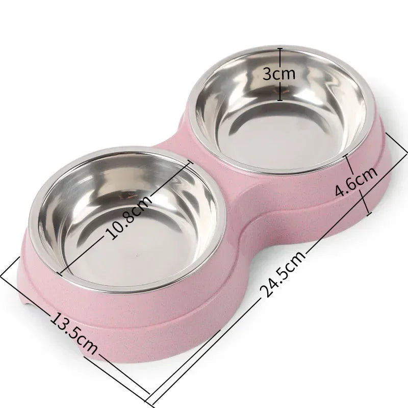 2-in-1 Futternapf für Haustiere – Edelstahl Futter- und Wassernapf für Hunde & Katzen